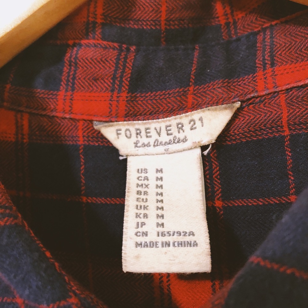 🥀SOLD✨ Forever 21 red plaid flannel dress M - Picture 5 of 5